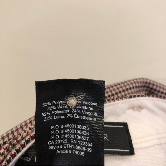 Aritzia Babaton Walker Check Pant Belted High-rise Cigarette Trouser Pant - Picture 15 of 16